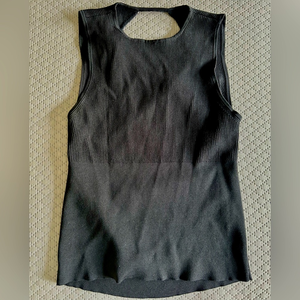 Zara Open Back Ribbed Knit Top